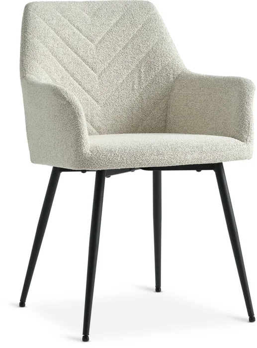 Silla de comedor PURHUS tela crudo/negro en Blanco - Sillas, Uruguay | JYSK