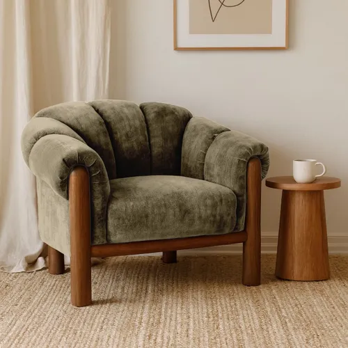 POLTRONA DUSHI Marron en Verde - Butacas, banquetas y puffs, Uruguay | Viasono