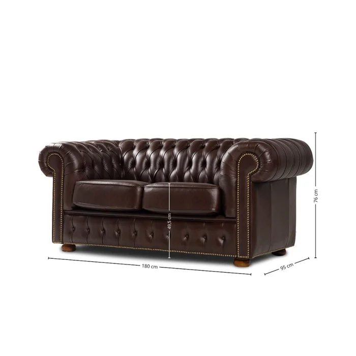 Sofá Chesterfield Novo - Cuero Advanced - 2 cuerpos - Havana - (Preventa) en Marrón - Sillones y sofás, Uruguay | Nyr, vista 6
