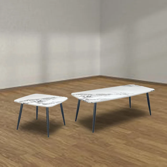 Mesa De Centro Mesa De Apoyo Patas De Metal Living Set en Blanco - Mesas de living, Uruguay | Soy Hogar, vista 2
