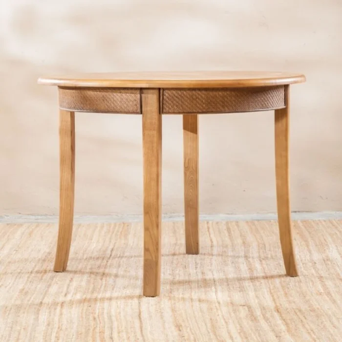 Mesa De Comedor Elm Teca 100 Cm en Madera natural - Mesas de comedor, Uruguay | Aihaus