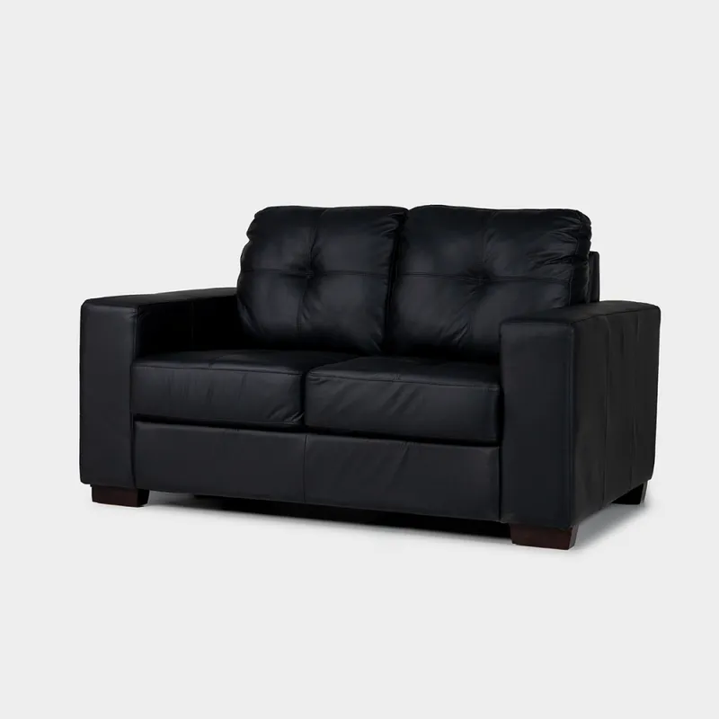 Sofá Fargo - Cuero Básico - 2 cuerpos - 450 (Negro) en Negro - Sillones y sofás, Uruguay | NYR