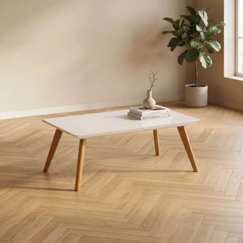 Mesa de Centro Classic - Off White y Natural en Blanco - Mesas de living, Uruguay | NYR