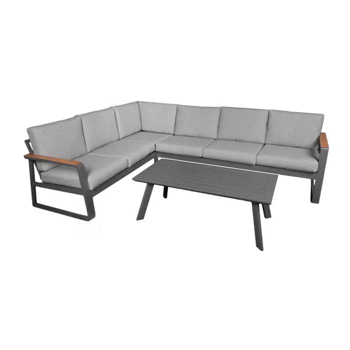 Set De Living Esquinero Aluminio Gris Tenerife en Gris - Muebles para el exterior, Uruguay | Divino, vista 2