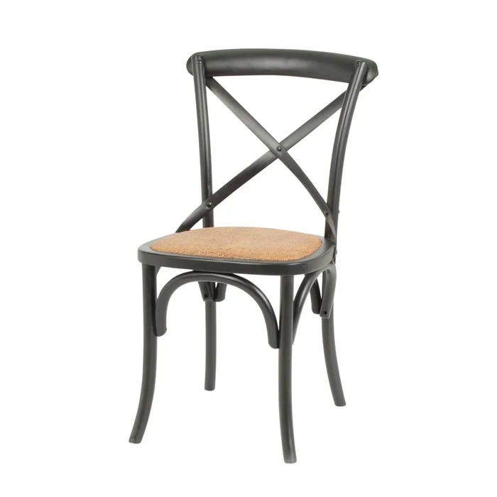 Silla Cruceta de Abedul macizo - Negra en Negro - Sillas, Uruguay | Rústico Hogar