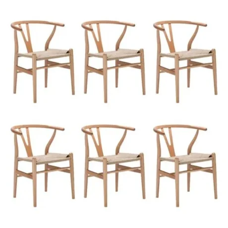 Promo 6 Sillas Wishbone en Madera natural - Sillas, Uruguay | La Cueva Muebles, vista 9