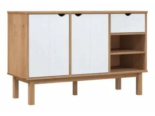Aparador 2P/1C y nicho Mel/Gris Linea Nordica en Madera Maciza en Madera natural - Aparadores y recibidores, Uruguay | Quesal, vista 5