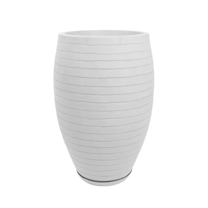 Maceta Plastico Blanco Relevo 34 en Blanco - Jarrones, Uruguay | Divino