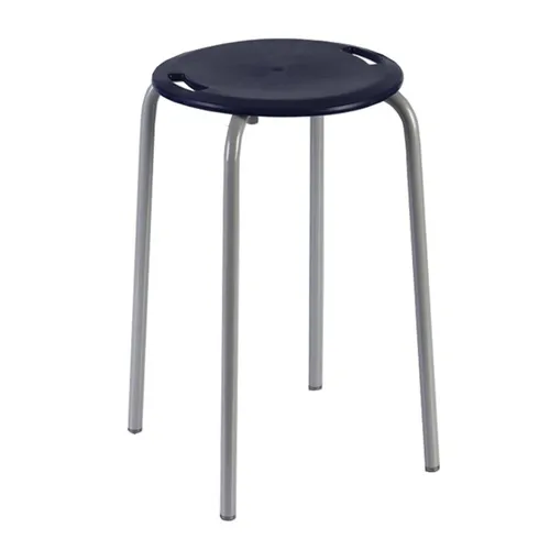 BANCO ACERO/PLASTIC ANTIDESLIZANTE 32x32x45CM AZUL en Azul - Butacas, banquetas y puffs, Uruguay | Decohogar