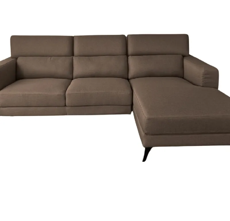 Sofá con Chaise THELMA - Chocolate Derecho en Marrón - Sillones y sofás, Uruguay | Finkel