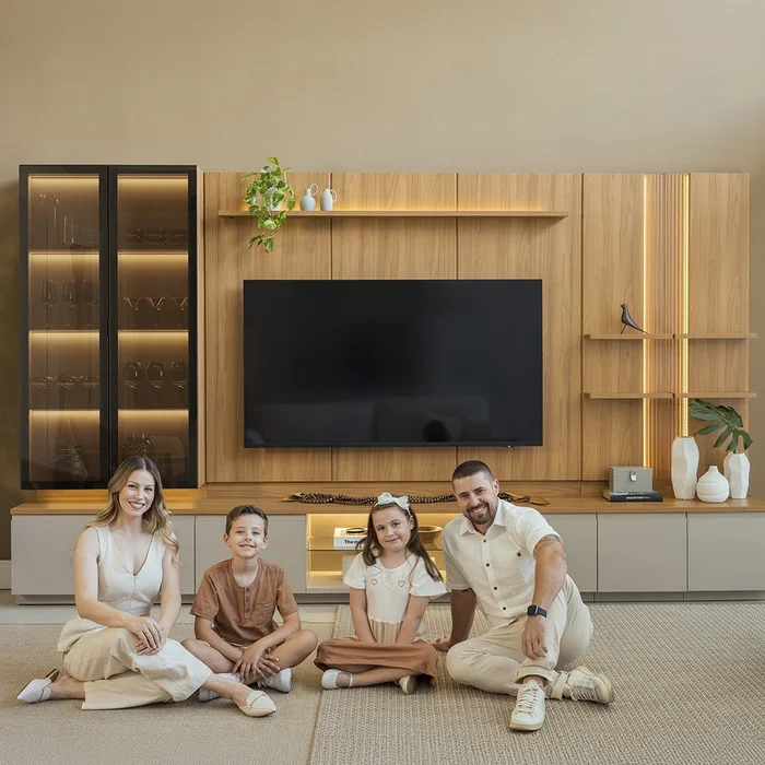 Conjunto Modular - Magnum 380CM - Cristalero con Led en Madera natural - Muebles para TV, Uruguay | Balton, vista 15