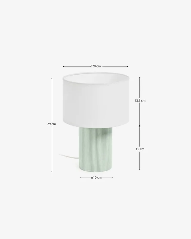 Lámpara de mesa Bianella - de pana turquesa en Beige - Lámparas de mesa, Uruguay | Kavehome, vista 4