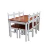Juego De Comedor 6 Sillas Pino Tratado Blanco Nogal Mexicana en Blanco - Butacas, banquetas y puffs, Uruguay | Soy Hogar, vista 3 de 10