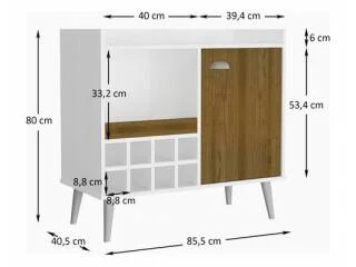 Rack Bodega 8 botellas 1P Nogal/Negro en Nogal Negro - Muebles para TV, Uruguay | Quesal, vista 6