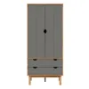 Ropero 2P, 2C y 2 estantes Mel/Gris Linea Nordica en Madera Maciza - Roperos y placares, Uruguay | Que Sal Muebleria, vista 18 de 25