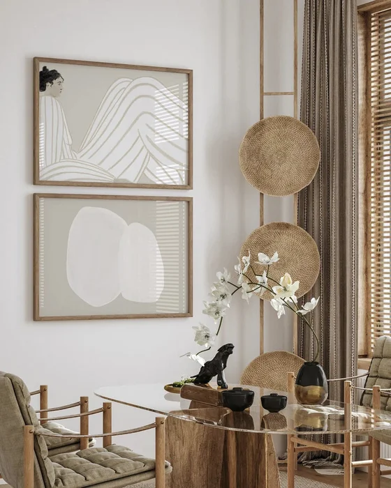 Abstractos Neutros - Mujeres & Shapes en Beige - Láminas, Uruguay | La Cuadrería