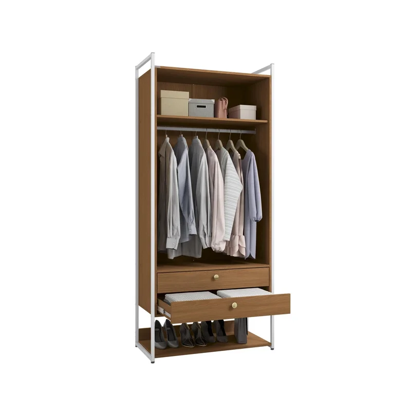 Combo Closet Abierto Modular P48 y P49 - Linea Industrial en Madera natural - Roperos y placares, Uruguay | Balton, vista 11