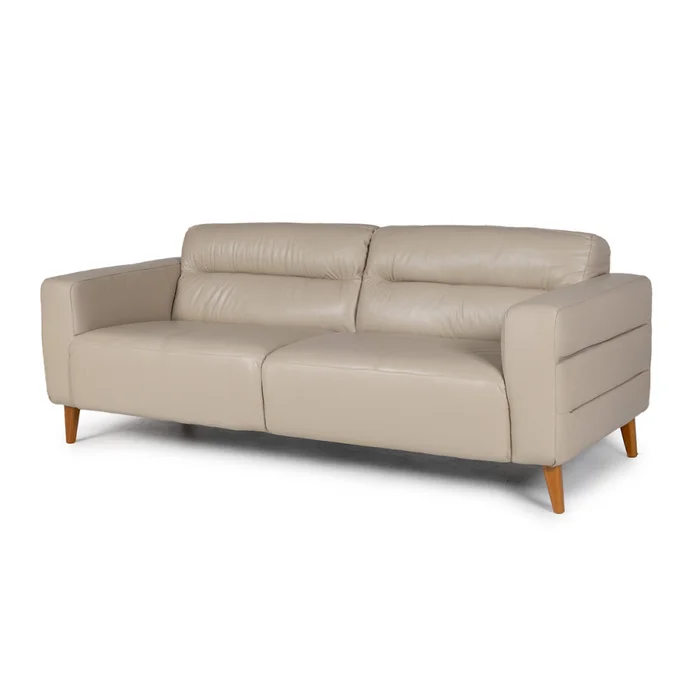 Sofá Bonner - Cuero Básico - 3 cuerpos - 519 (Beige) en Beige - Sillones y sofás, Uruguay | NYR