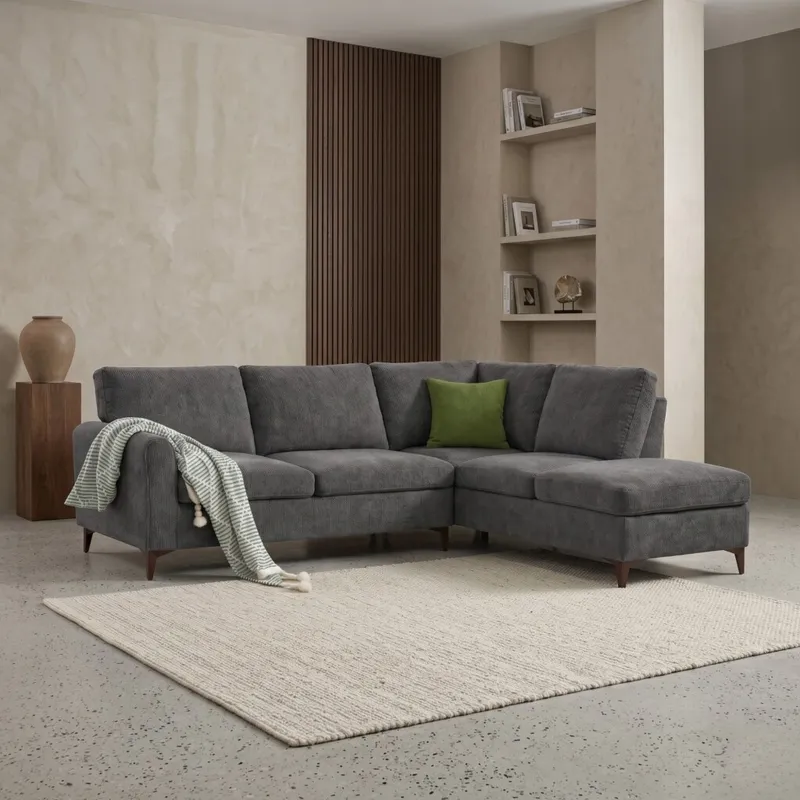 Sillón Esquinero Living - Roma - Gris en Gris - Sillones y sofás, Uruguay | Rústico Hogar