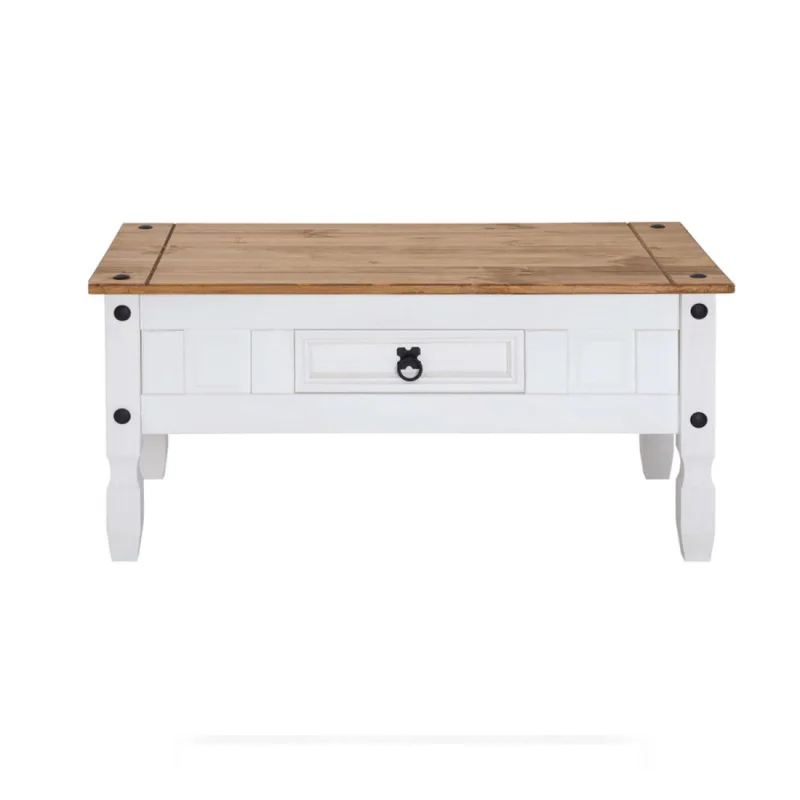 Mesa de living Linea Naturale - Blanco/Roble en Multicolor - Mesas de living, Uruguay | La Cueva Muebles, vista 4