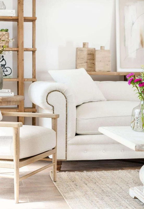SILLON CHESTERFIELD - LINO ANTIMANCHAS en Blanco - Sillones y sofás, Uruguay | La Iberica, vista 20