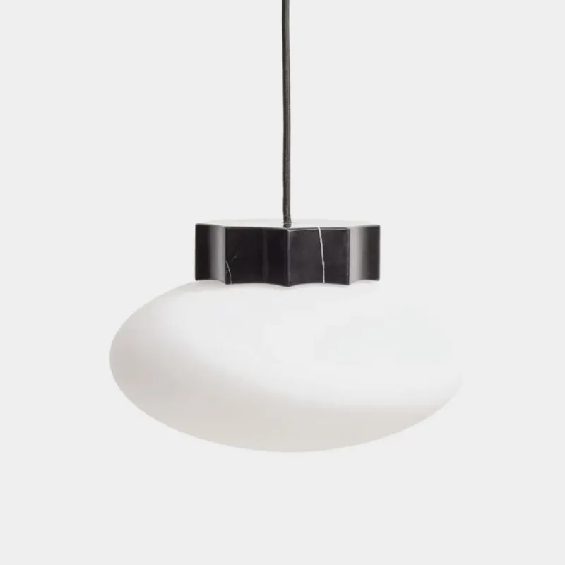 Lámpara de techo Idela de cristal ahumado y mármol negro Ø26 cm en Negro - Lámparas colgantes, Uruguay | Kavehome
