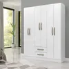 Ropero Armario 6 puertas 2 cajones con estantes y perchero interior natural 172X136X35 - Blanco en Blanco - Roperos y placares, Uruguay | Mulata, vista 2 de 8