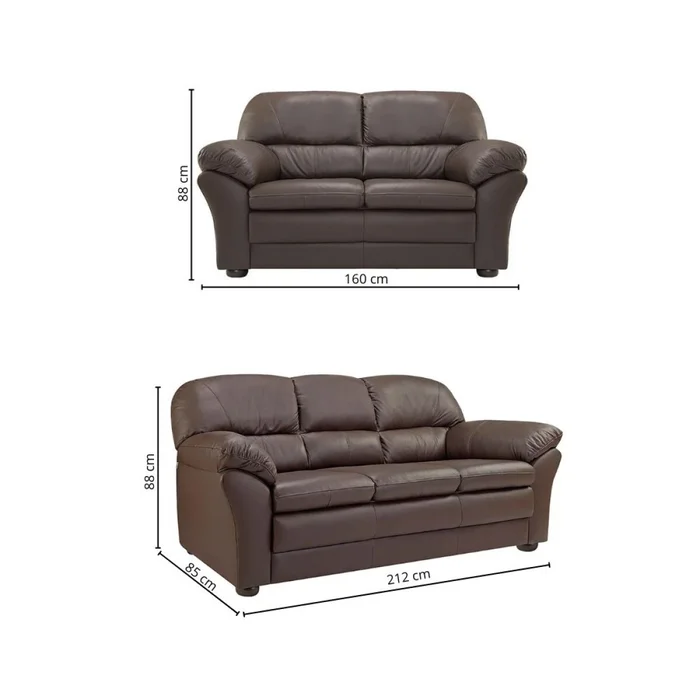 Juego de living 3+2 Cuero Natural en Marrón - Sillones y sofás, Uruguay | La Cueva Muebles, vista 7