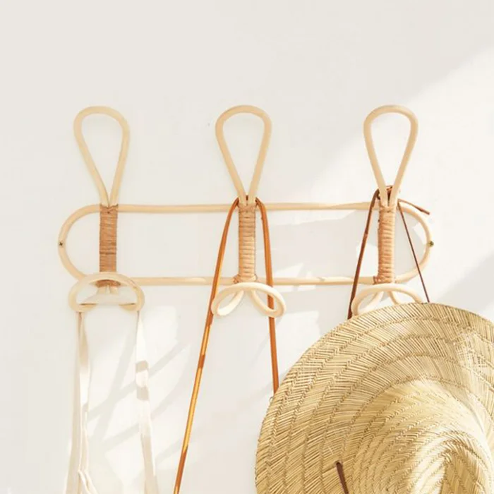 Perchero de Rattan en Madera natural - Muebles, Uruguay | Decoramuss