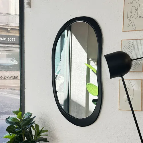 Espejo Madera Negro Organic en Negro - Espejos, Uruguay | Alta Gracia Deco