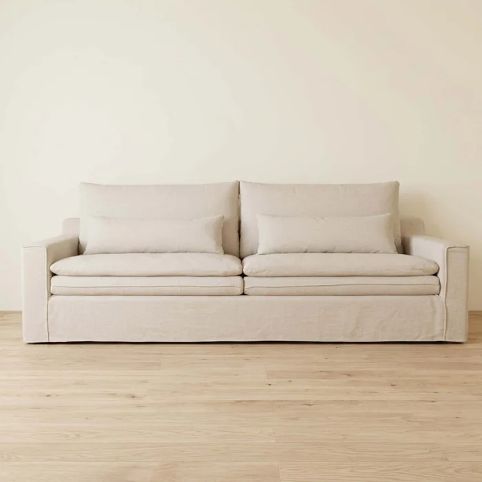 Sofá 4 Cuerpos Tela Natural-beige Positano Beige en Beige - Sillones y sofás, Uruguay | Divino