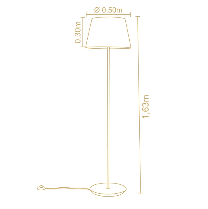 Lámpara de Pie Slim Madera, Hierro Dorado y Pantalla Algodón en Castaño y Dorado – Material Pie: Hierro – Material Base: Madera – Material Panta - Lámparas de pie, Uruguay | Berna home, vista 2