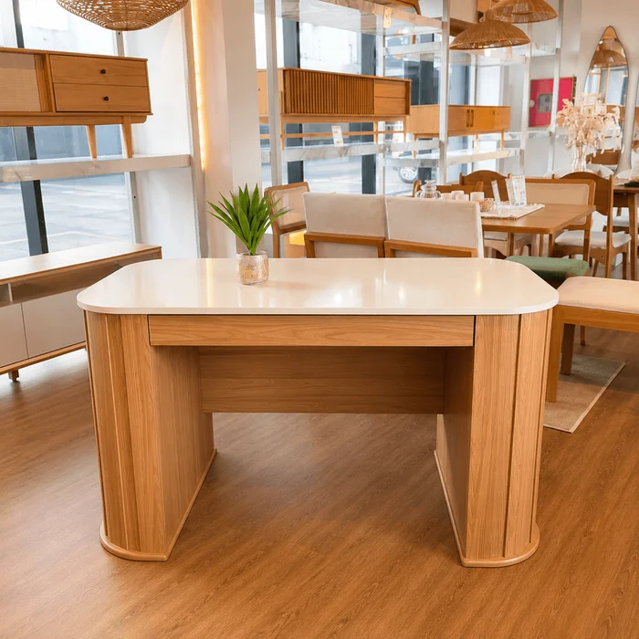 Escritorio Munich Curvo Mesa de Oficina C/1 Cajon 135cm 100% MDF - Escritorios, Uruguay | Balton, vista 3