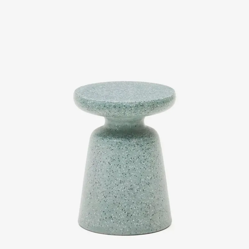 Mesa auxiliar de exterior Mesquida - de terrazo verde Ø 39 cm en Verde - Mesas de arrimo, Uruguay | Kavehome
