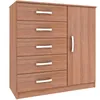 Comodas Cajoneras 5 Cajones 1 Puerta Dormitorio Negro 158 en Negro - Aparadores y recibidores, Uruguay | Soy Hogar, vista 8 de 10