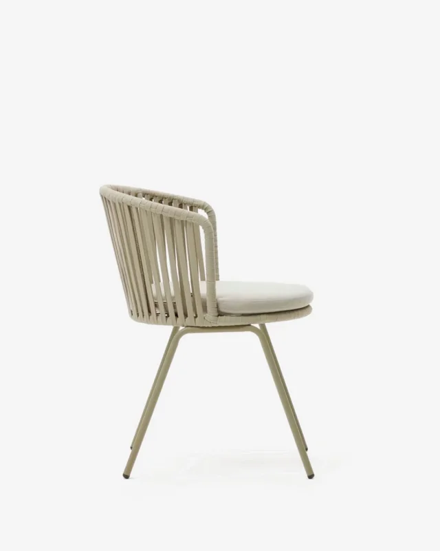 Silla exterior Saconca de cuerda y acero con acabado pintado - beige en Beige - Sillas, Uruguay | Kavehome, vista 8