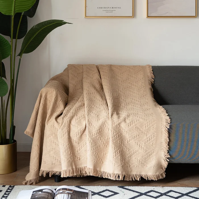 Manta para sillón y cama Caqui - 230x250cm en Caqui - Textiles, Uruguay | Buho Store, vista 2