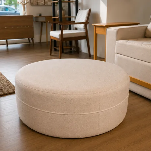 PUFF SOHO I T108 LINO ARENA CLARO en Beige - Sillones y sofás, Uruguay | Balton