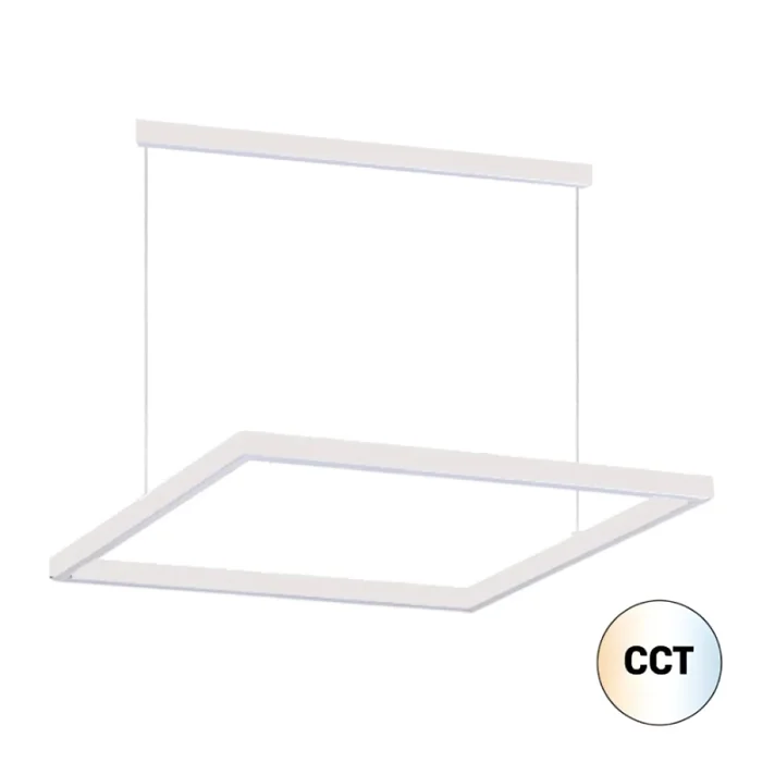 Colgante LED Cuadrado Zurich II 100 cm Blanco en Blanco - Lámparas colgantes, Uruguay | Serlux
