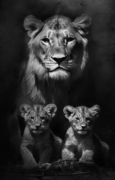 Leones en Gris - Láminas, Uruguay | Mara Estudio