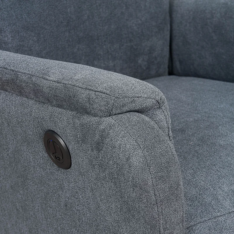 Sofá Reclinable Elétrico 1 Cuerpo Tela Gris Homero en Gris - Sillones y sofás, Uruguay | Divino, vista 5