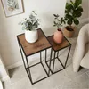 Marcal Set 2 mesas aux 27x27x70/23x23x60cm madera y metal - Moderna Hogar en Madera natural - Muebles para TV, Uruguay | Moderna Hogar, vista 3 de 3