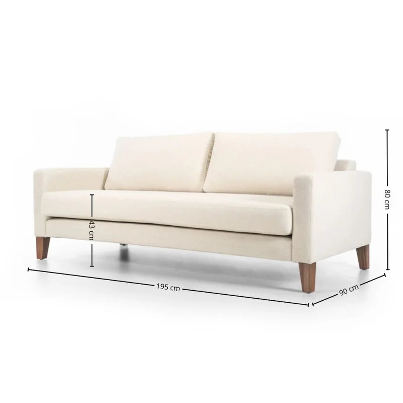 Sofá Argo - Tela Aquaclean - 2,5 cuerpos - A fabricar en Beige - Sillones y sofás, Uruguay | Nyr, vista 7