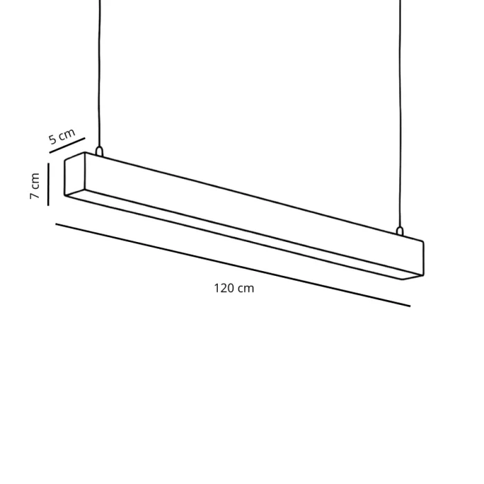 Luminaria Lineal LED 36W Blanco Luz Cálida 120cm en Blanco - Lámparas colgantes, Uruguay | Serlux, vista 6