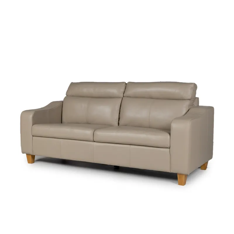 Sofá Milán - Cuero Básico - 3 cuerpos - 519 (Beige) en Beige - Sillones y sofás, Uruguay | NYR