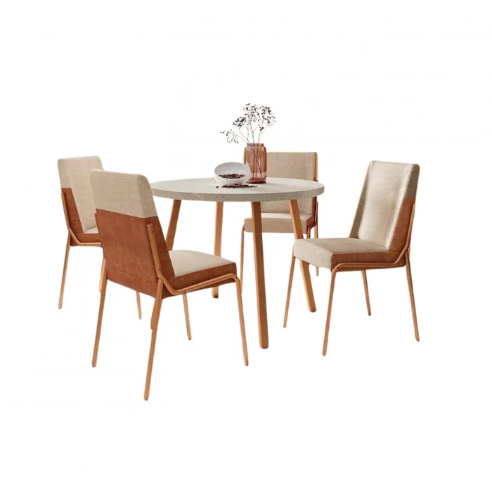 Juego de Comedor Stellar Hug Redonda 4 sillas Rose - Marrón en Rosa - Mesas de comedor, Uruguay | Rústico Hogar