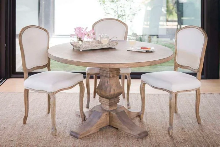 MESA COMEDOR REDONDA DE CEDRO EMMA - 1.30 MTS en Madera natural - Mesas de comedor, Uruguay | La Iberica, vista 4