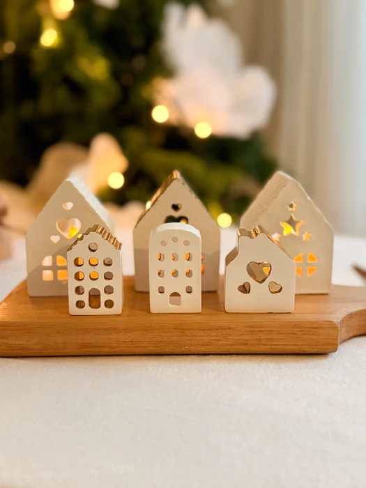 Casitas navideñas x 6 en Blanco - Decoración, Uruguay | Dreams On Time