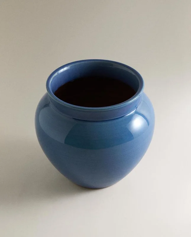 JARRÓN CERÁMICA ESMALTADO en Azul - Jarrones, Uruguay | Zara Home, vista 3