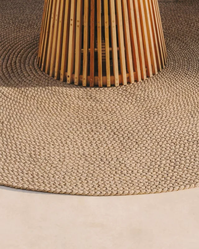 Alfombra redonda Despas de fibras sintéticas - beige Ø 200 cm en Beige - Muebles para el exterior, Uruguay | Kavehome, vista 4